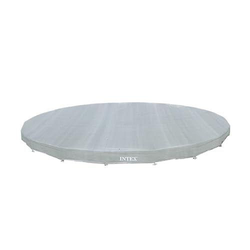 INTEX 28041E Deluxe Pool Cover: for 18ft Round Ultra XTR Pools Includes Rope Tie UV-Resistant 8in Overhang Snug Fit