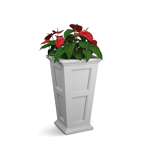 Mayne Fairfield 28-Inch Tall Planter  Self-Watering, Weather-Resistant Planter for Flowers  Durable Outdoor Design for Patio, Porch, or Entryway