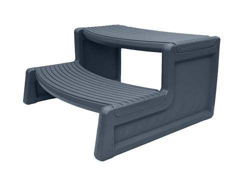 Confer Plastics Resin Multi Purpose Outdoor Non Slip Portable Spa and Hot Tub Handi-Step Deck Patio Steps Accessories, Dark Grey