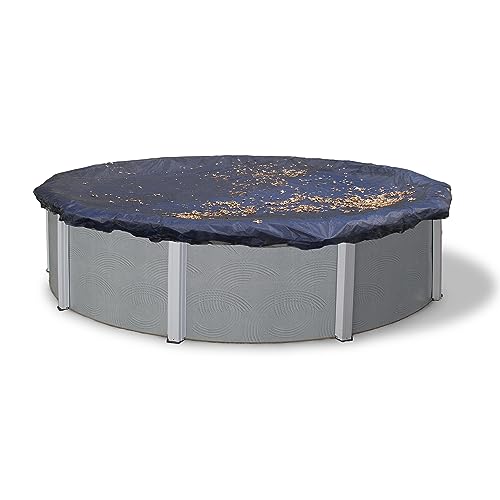 Blue Wave 30 ft Round Leaf Net Pool Cover for Above-Ground Pools Lightweight & Durable Mesh Net to Capture Leaves & Debris with 3 ft Overlap, Reinforced Grommets, Cable & Winch Black Finish