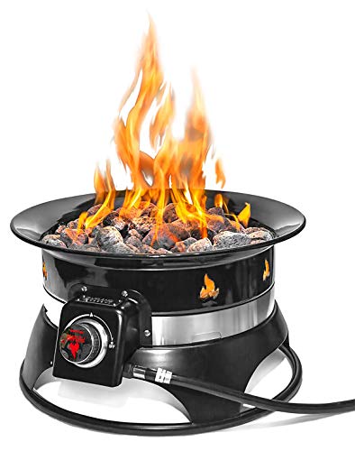 Outland Living Firebowl 870 Premium 19 Auto-Ignition Smokeless Propane Fire Pit  Outdoor Gas Fire Pit with Cover & Carry Kit, 58,000 BTU, Black