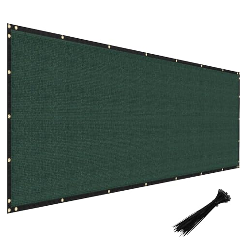 Privacy Fence Screen 6' x 30' Heavy Duty Windscreen Fencing Mesh Fabric Shade Net Cover for Outdoor Wall Garden Yard Pool Deck, Green