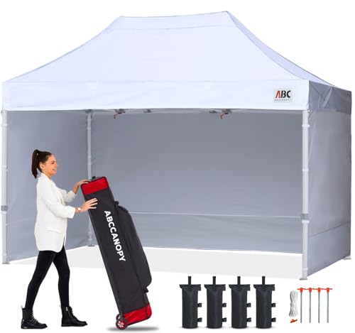 ABCCANOPY Easy Pop Up Canopy Tent with Sidewalls 10x15 Commercial -Series,White
