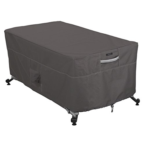 Classic Accessories Ravenna Water-Resistant 56 Inch Rectangular Fire Pit Table Cover, Outdoor Table Cover