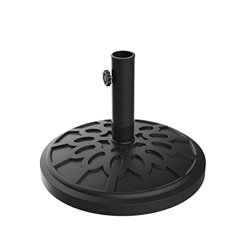 Umbrella Base - Heavy-Duty 19lbs Weighted Outdoor Stand for Patio Table, Tilt, and Lightweight Freestanding Umbrellas by Pure Garden (Black)
