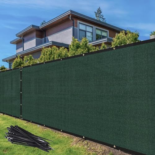TANG 5' x 17' Privacy Fence Screen Green Shade Cloth with Grommets, Chain Link Fence Panels Outdoor Mesh Fabric Fencing, Balcony Windscreen Cover,Temporary Garden Fencing for Yard Deck Pool