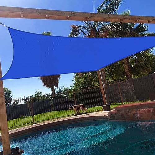 Windscreen4less 16' x 20' Sun Shade Sail Rectangle Outdoor Canopy Cover UV Block for Backyard Porch Pergola Deck Garden Patio (Blue)