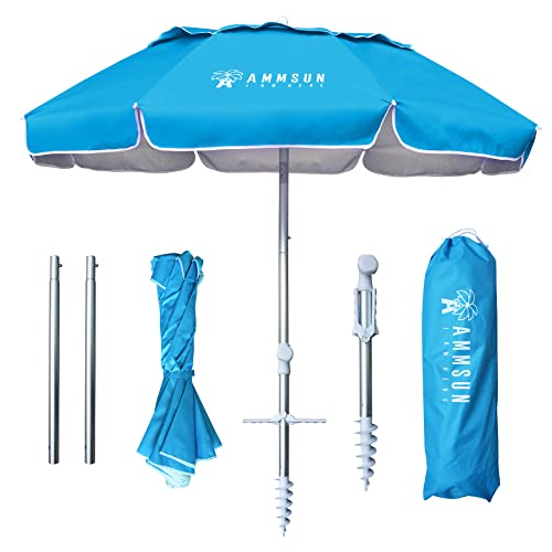 AMMSUN 6ft Folded Portable Travel Beach Umbrella