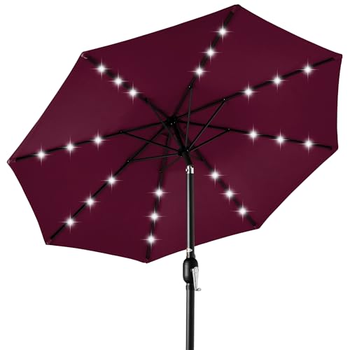 Best Choice 10ft Solar Polyester Umbrella (Burgundy)