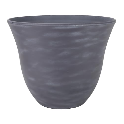 Classic Home and Garden Honeysuckle Resin Planters - Lightweight Indoor & Outdoor Plant Pots - UV-Resistant Plastic Flower Pots - Pot Planters for Flowers & Herbs (15" Zinc Grey)