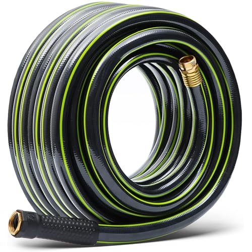 Worth Leader Garden Hose 3/4 in. x 50 ft. -No Kink, Flexible, Leakproof, Male/Female -Heavy Duty Durable 5 Layers PVC Rubber Lightweight Water Pipe for Gardening, Agriculture & Lawn Care -500PSI Burst