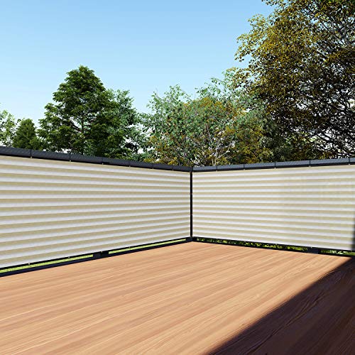 TANG 3' x 22' Balcony Privacy Screen (Beige/White)