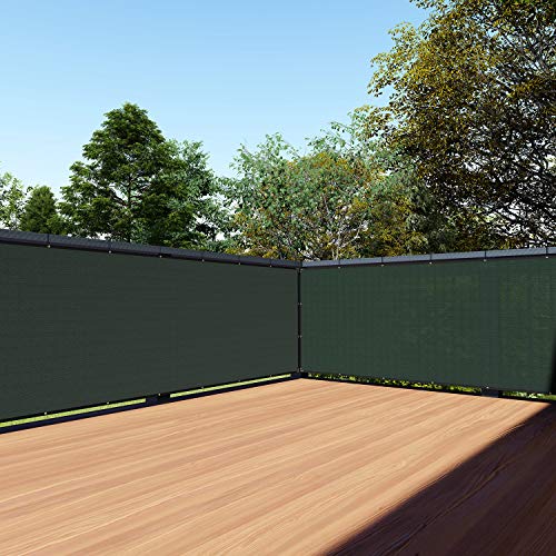 TANG 3' x 10' Balcony Privacy Screen Fence for Apartment Deck Railing, 200GSM Heavy Duty Block Outdoor Privacy Fencing Cover for Patio Porch Backyard Screens, Dark Green