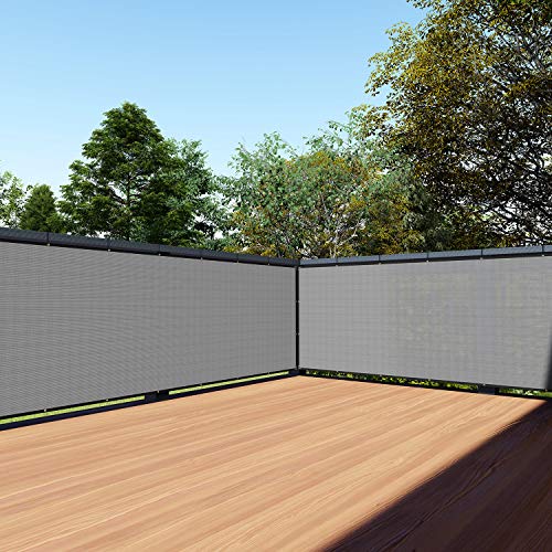 TANG 3' x 61' Gray Balcony Privacy Screen Fence 200GSM Deck Fence Outdoor Privacy Cover Weather Resistant for Patio Apartment Deck Porch Backyard Railing Screen