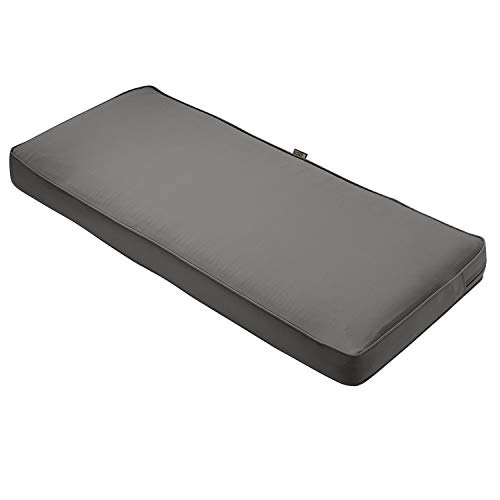 Classic Accessories 62-044-LCHARC-EC Montlake FadeSafe Water-Repellent 54 x 18 x 3 Inch Outdoor Bench Cushion, Light Charcoal