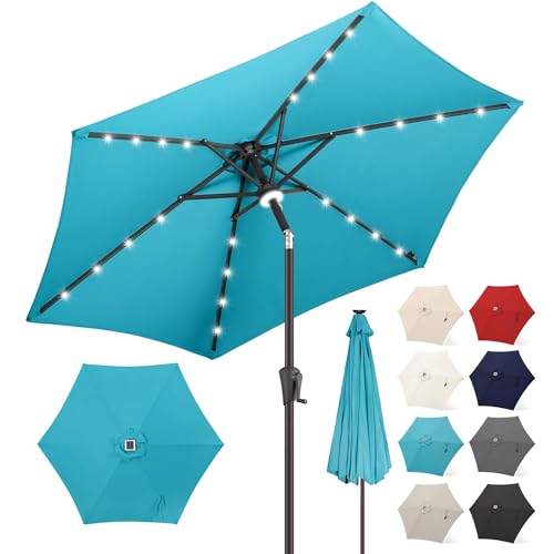 FLAME&SHADE 7.5 ft Solar Aqua Blue