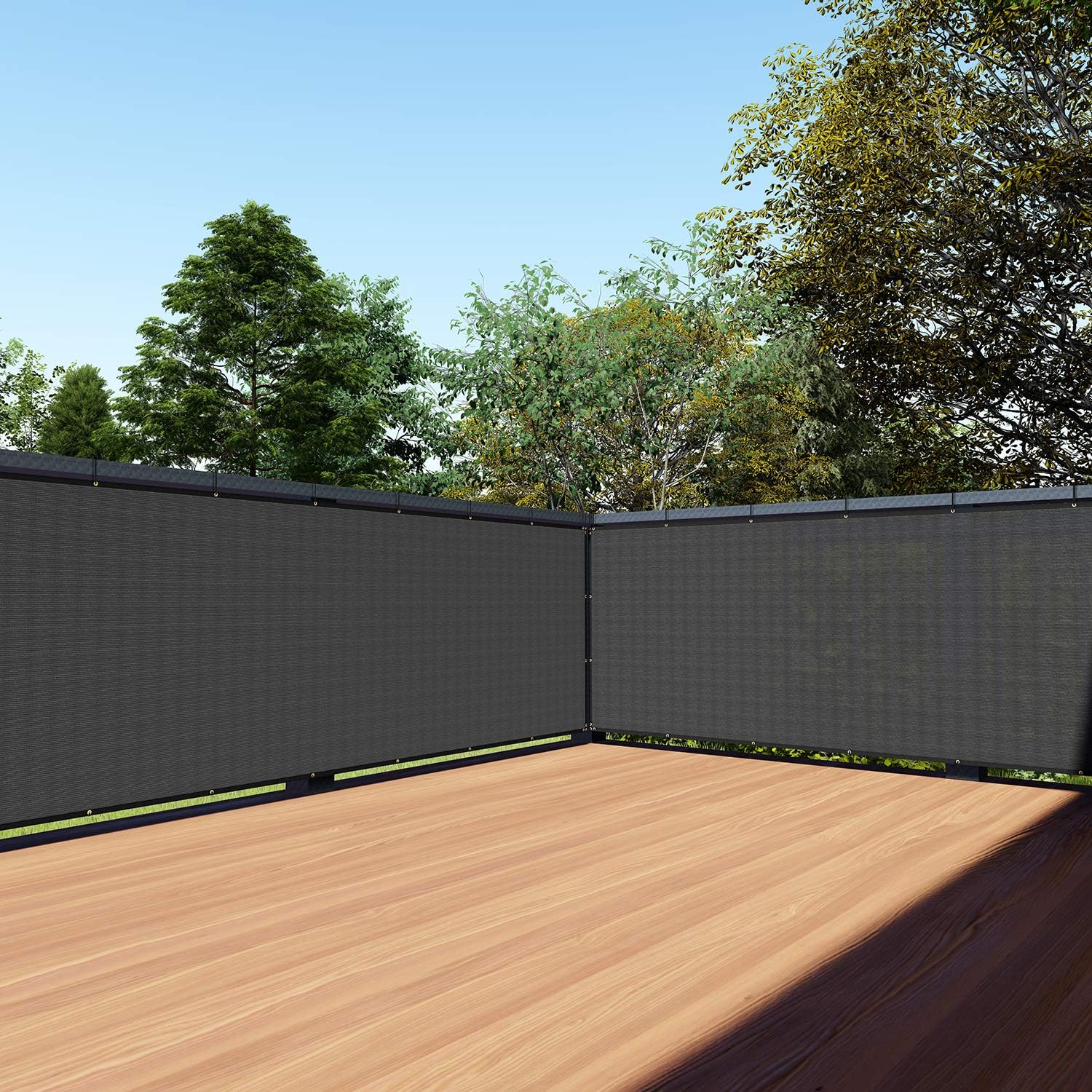 TANG 3' x 26' Black Balcony Privacy Screen Fence 200GSM Deck Fence Outdoor Privacy Cover Weather Resistant for Patio Apartment Deck Porch Backyard Railing Screen