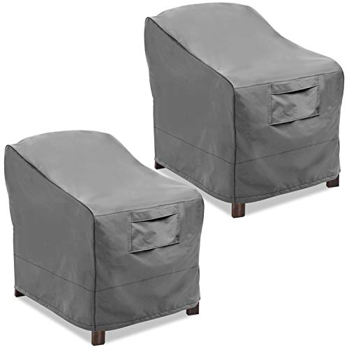 Vailge Patio Chair Covers, Lounge Deep Seat Cover, Heavy Duty and Waterproof Outdoor Lawn Patio Furniture Covers (2 Pack - Medium, Grey)