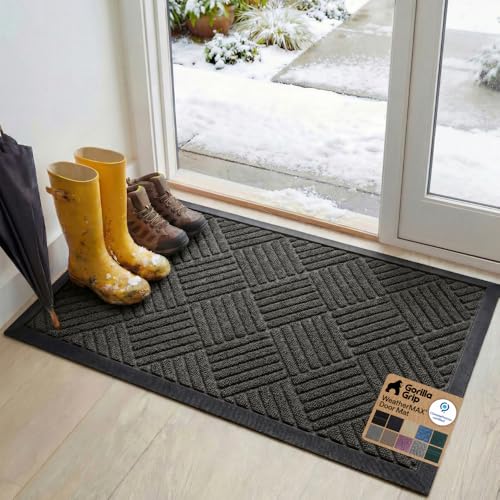 GORILLA GRIP WeatherMax Doormat (Gray Diamond)