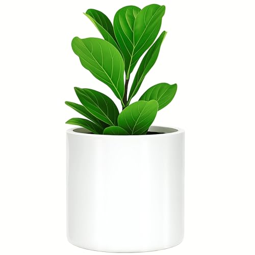 Fox & Fern 10" Plant Pot (Glossy White)