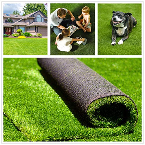 Artificial Grass Turf 4FTX10FT, 1.38" Pile Height Realistic Synthetic Grass, Indoor Outdoor Pet Faux Grass Astro Rug Carpet for Garden Backyard Patio Balcony