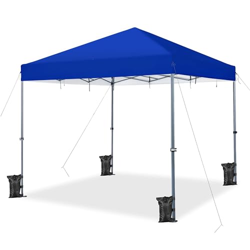Yaheetech 12x12 Pop Up Canopy Easy Set-up Tent, Portable Outdoor Canopy Instant Tent, Commercial Gazebo with Wheeled Carry Bag & 4 Sandbags for Home, Party & Outdoor Activities, Blue