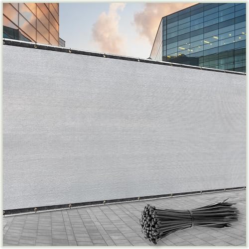 ColourTree Customized Size Fence Screen Privacy Screen Grey 4' x 117 - Commercial Grade 170 GSM - Heavy Duty - 3 Years Warranty - Cable Zip Ties Included