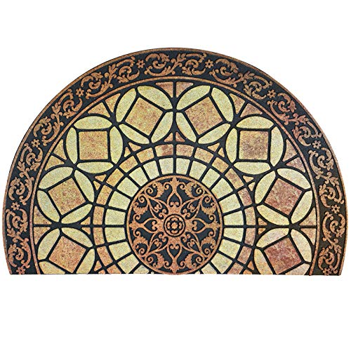 CHICHIC Entrance Door Mat Large 24 x 36 Inch Entry Way Doormat Front Door Rugs Outdoors Heavy Duty Welcome Mat Non Slip Rubber Back Low Profile for Garage, Patio, High Traffic Area, Semicircle