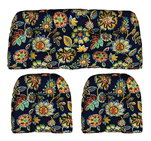RSH DECOR 3-Piece Wicker Tufted Cushion Set