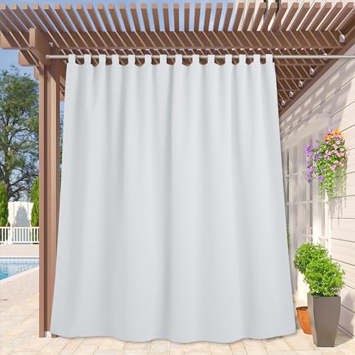 RYB HOME White Outdoor Curtains