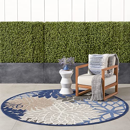 Nourison Aloha 8' Round Blue Rug