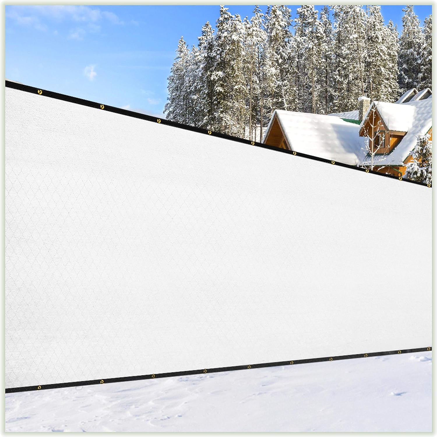 ColourTree Customized Size Fence Screen Privacy Screen White 4' x 112' - Commercial Grade 170 GSM - Heavy Duty - 3 Years Warranty - Cable Zip Ties Included