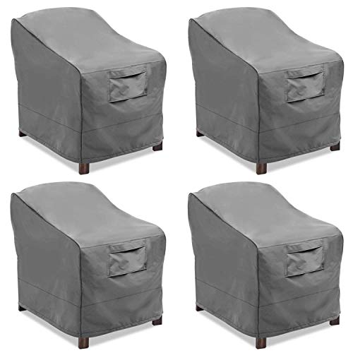 Vailge Patio Chair Covers, Lounge Deep Seat Cover, Heavy Duty and Waterproof Outdoor Lawn Patio Furniture Covers (4 Pack - Small, Grey)