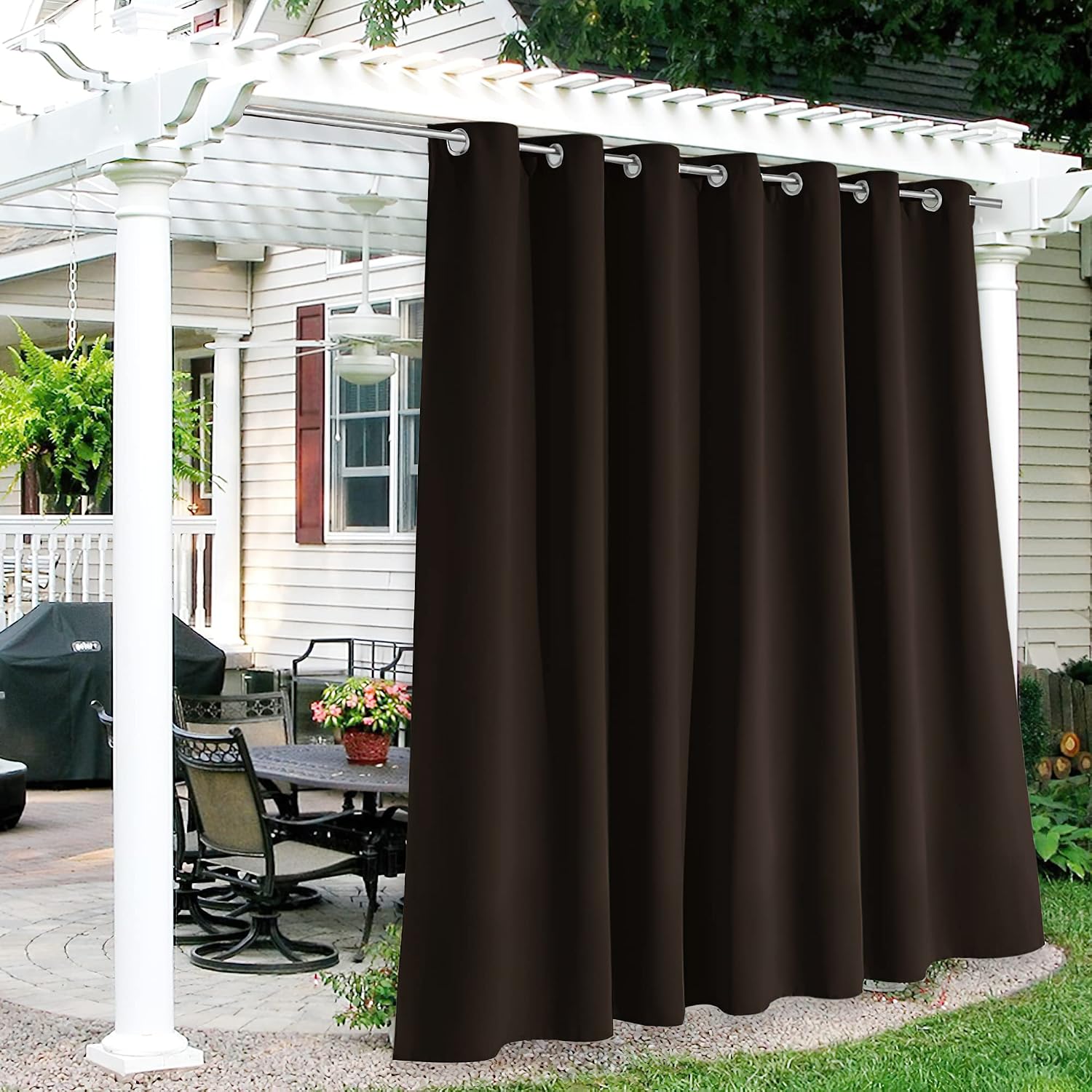 RYB HOME Porch Curtains Outdoor Blackout