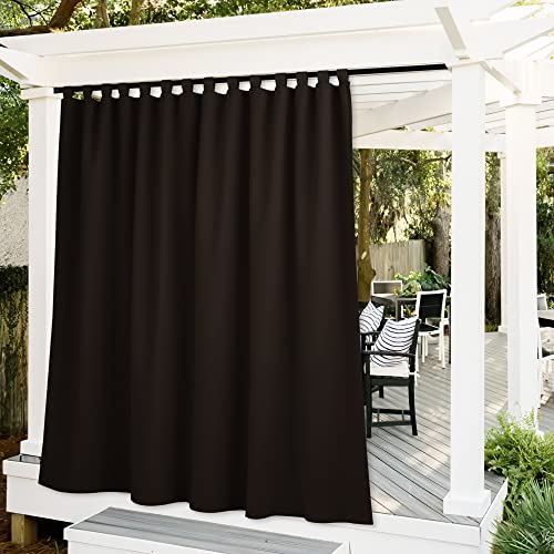 RYB HOME Outdoor Curtains Extra Long - Blackout Privacy Waterproof Outside Curtains Block Sun Exposure for Patio Pergola Corridor Gazebo, Width 100 x Length 120 inch, Cream Beige