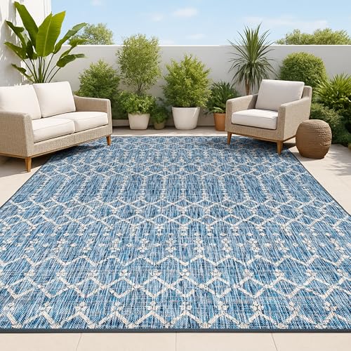 JONATHAN Y Moroccan 5x8 Navy/Light Gray