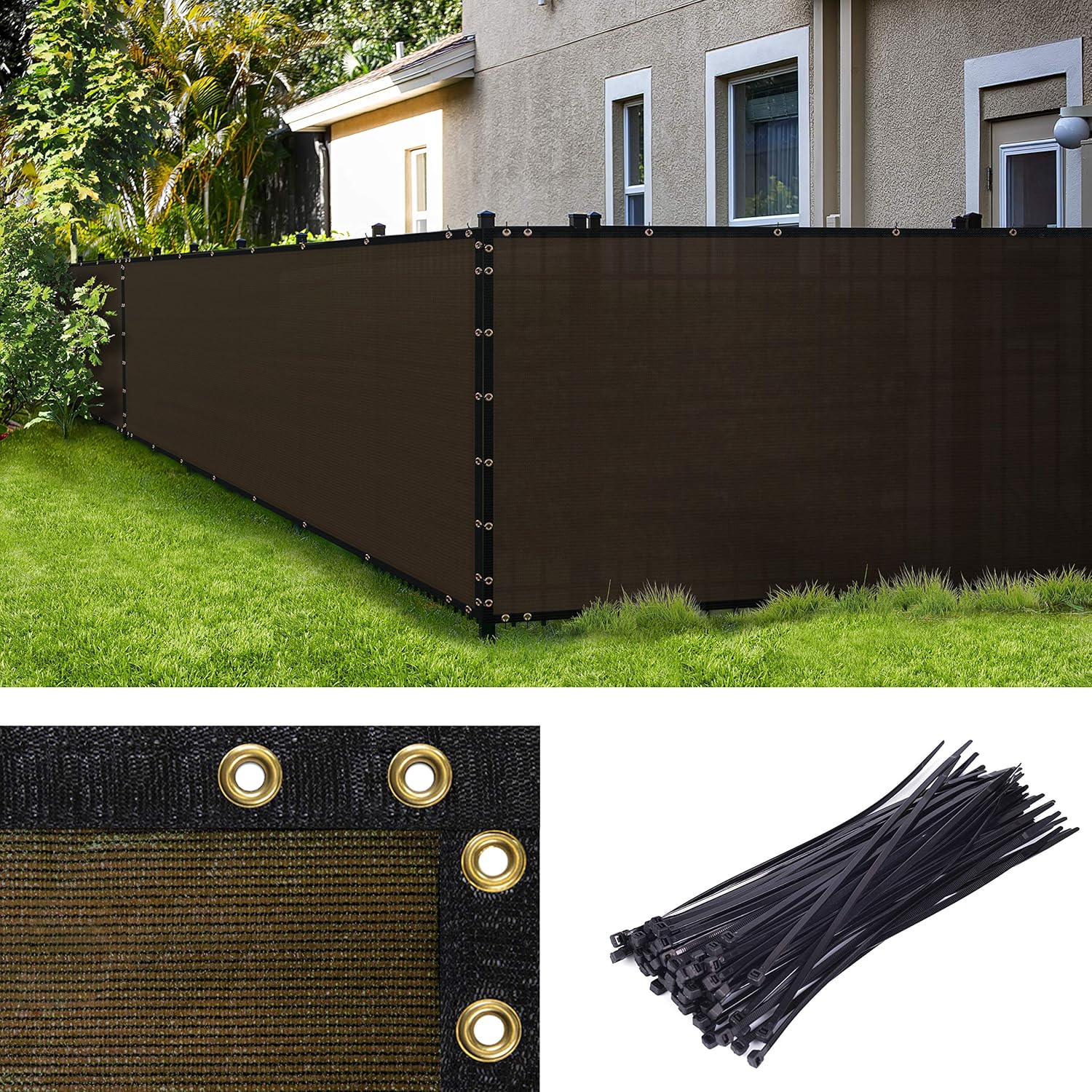 Amgo 4' x 112' Brown Privacy Screen