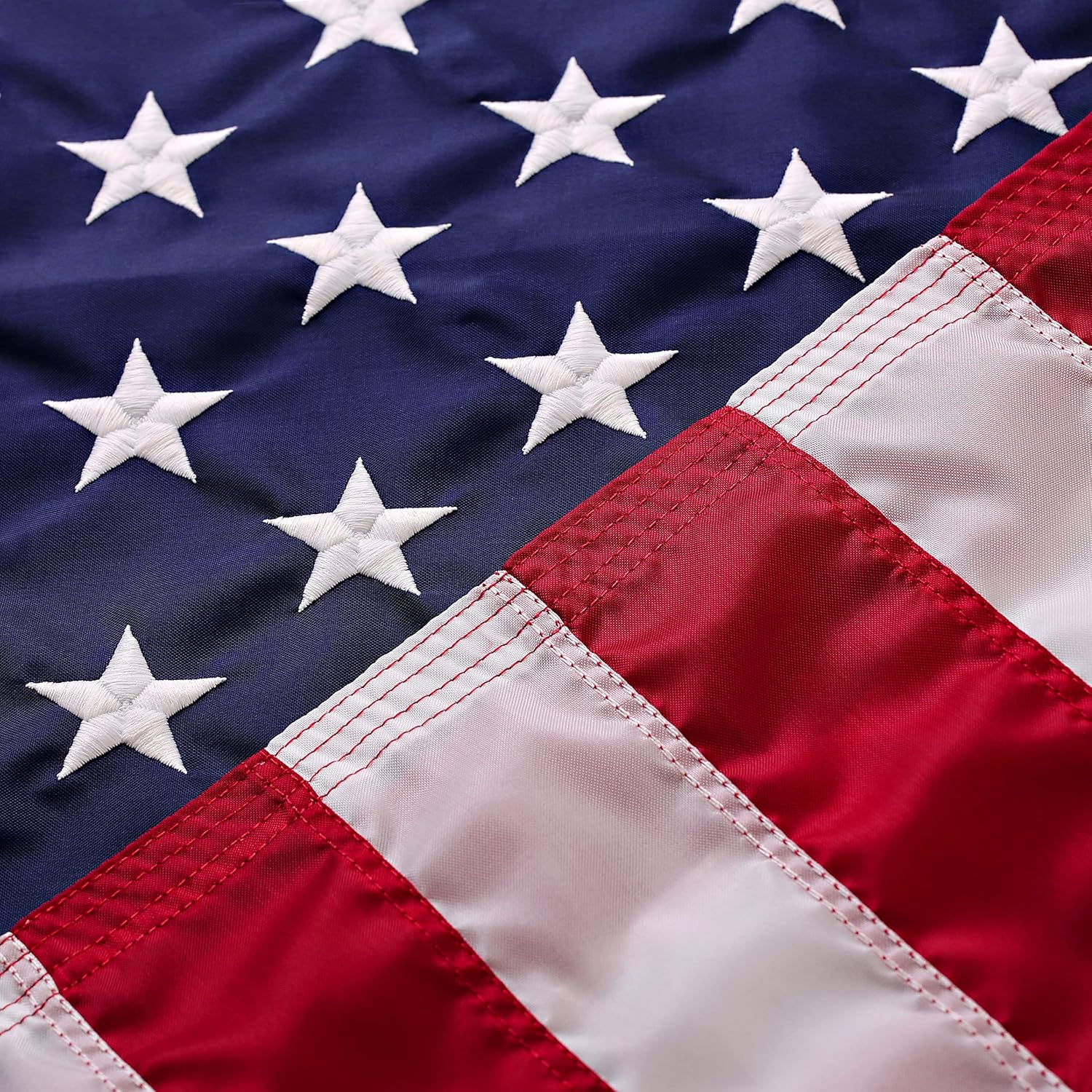 American Flags for Outside 3X5 (Pack of 3) -American Flag 3x5 with Embroidered Stars and Sewn Stripes US Flag 3x5 Heavy Duty Outdoor Made in USA for High Wind- All Weather Flags