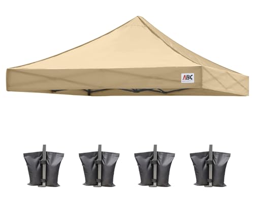 ABCCANOPY Replacement Canopy Top for Pop Up Canopy Tent (10x10, Beige)