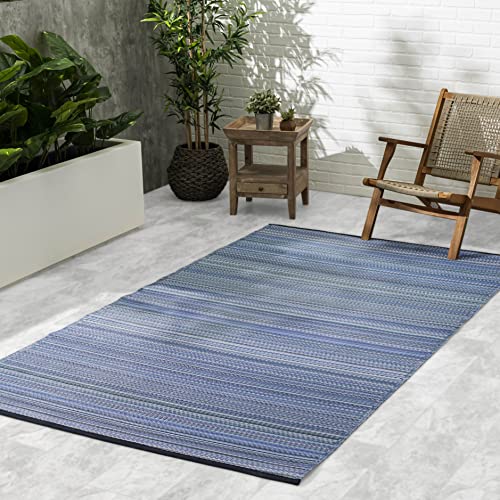 Fab Habitat Outdoor Rug - Cancun - Indigo