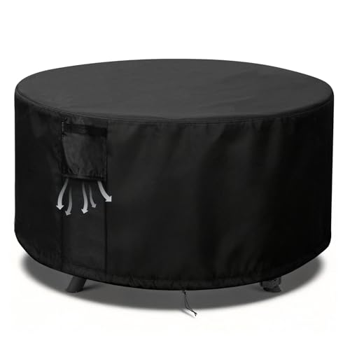 TheElves Fire Pit Cover, 60 Inch Firepit Covers Round Waterproof