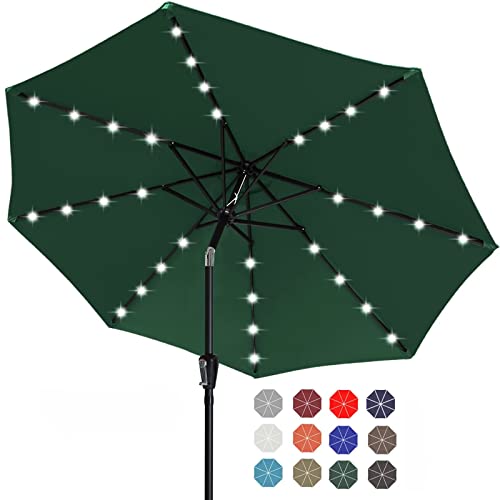 ABCCANOPY 9FT Solar Led Patio Umbrella (Forest Green)