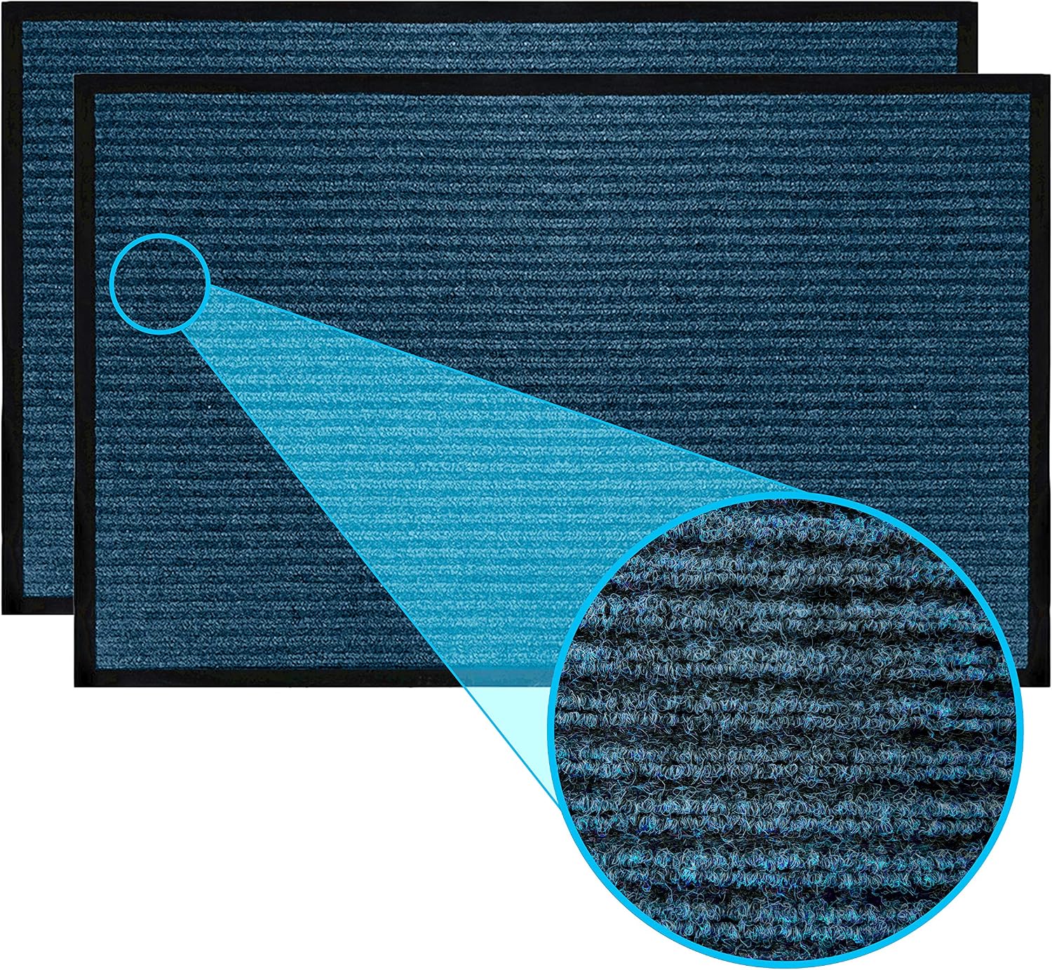 LuxUrux Durable Rubber Door Mats (Blue)