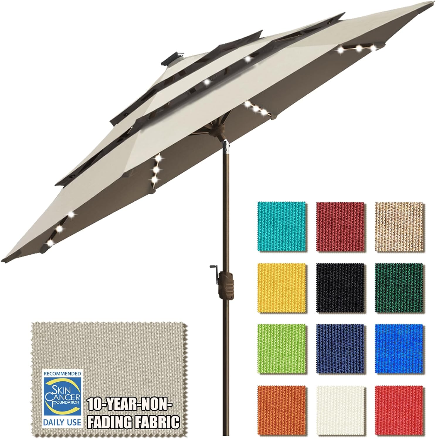 EliteShade USA 9ft Solar Umbrella