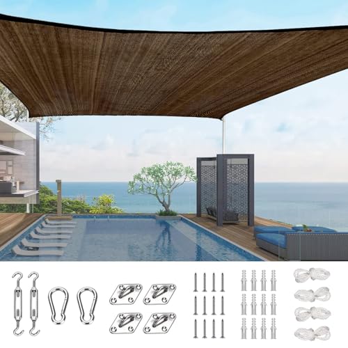 Quictent 20x26ft Sun Shade Sail for Patio, 185GSM Heavy Duty Rectangular Outdoor Sunshades UV Block Outside Canopy Cover for Backyard