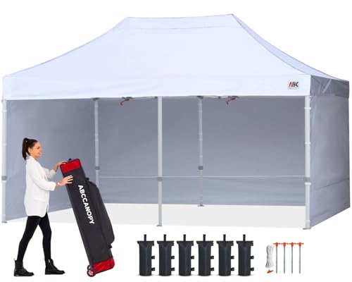 ABCCANOPY Easy Pop Up Canopy Tent with Sidewalls 10X20 Commercial -Series,White