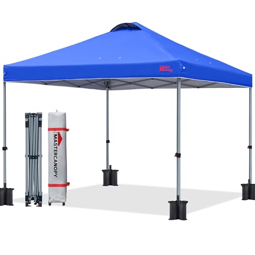 MASTERCANOPY Durable Pop-up Canopy Tent with Roller Bag (Blue)