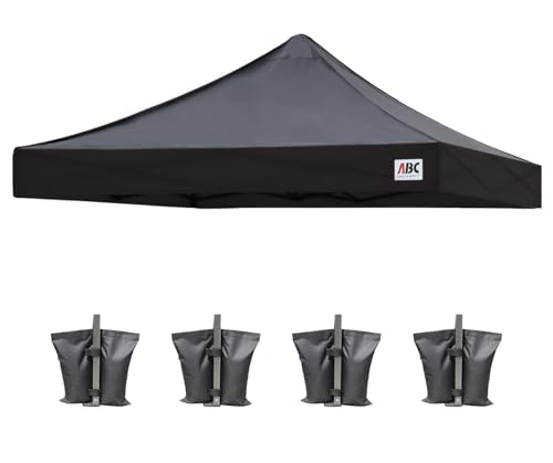 ABCCANOPY Replacement Canopy Top for Pop Up Canopy Tent (8x8, Black)