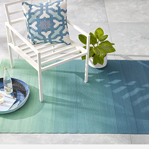 Fab Habitat Outdoor Rug - Big Sur - Teal - 5 x 8 ft