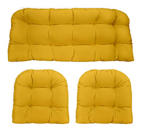 RSH DECOR 3-Piece Tufted Cushion Set (Yellow)